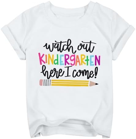 Watch Out Kindergarten Here I Come Shirt Kindergarten Shirts for Girls Kids Back to School T Shirt Children School Tee