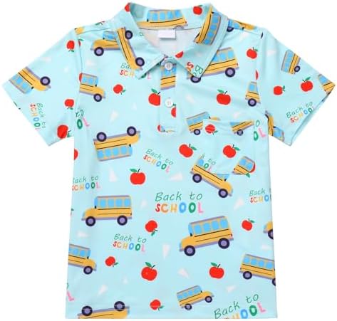 IDOPIP Back to School Shirts for Boys First Day of School T-shirt Toddler Kids Short Sleeve Print Summer Casual Tops Clothes