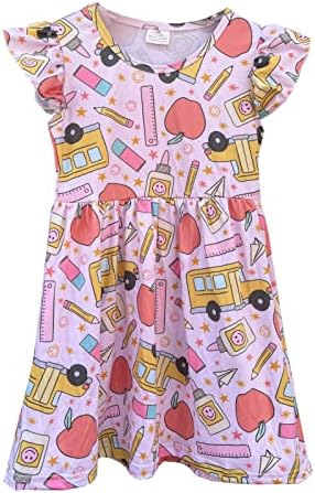 Baby Girl Back to School Dress Toddler Girls Dress The first Day of School Pearl Sleeveless Outfit Dress