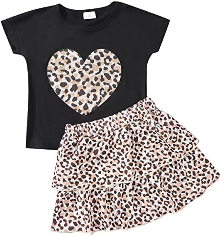 Little Girl Skirt Outfit Two Piece Spring Summer Outfit Butterfly Dress Cat Print Skirt Toddler Girl Outfit Set