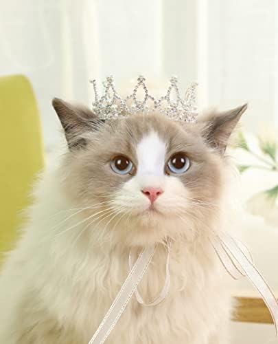 Pet Series Silver Plated Royal Rhinestone Pearl Full Round Dog/Cat Crown for Rolyal Family Costume Hair Accessories-Small Size